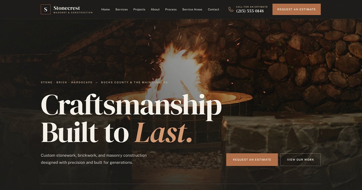 masonry and construction website design
